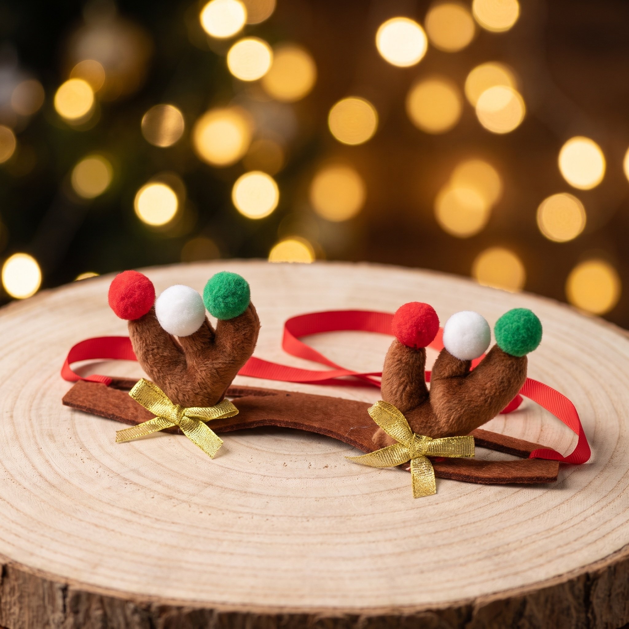 Reindeer Antlers Headband - 犬用トナカイの角のヘッドバンド、クリスマスのぬいぐるみヘアアクセサリー