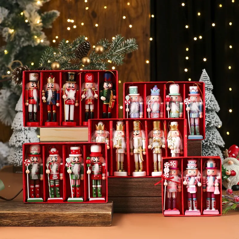 クリスマス・ナッツクラッカー人形オーナメント、カラフルな木製 - Nutcracker Figurine のレビューと価格