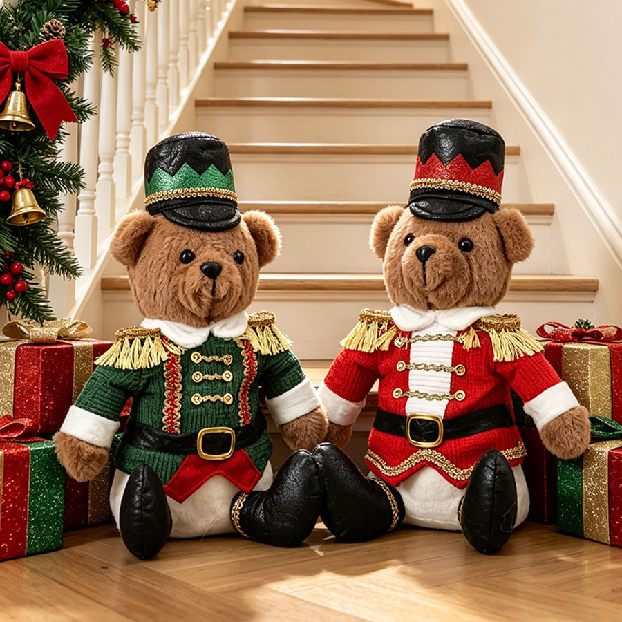 クリスマス・ソルジャー・ベア・ドール、くるみ割り人形、座った - Nutcracker Figurine のレビューと価格