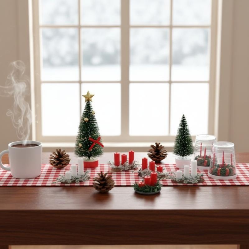 ! 1:12スケールのミニチュア・ドールハウス用クリスマスシ - Holiday Candle Set のレビューと価格