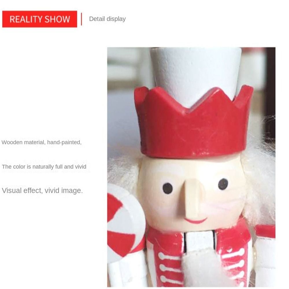 クリスマス柄の手作りナッツクラッカー人形5個セット。ヴィンテ - Nutcracker Figurine のレビューと価格