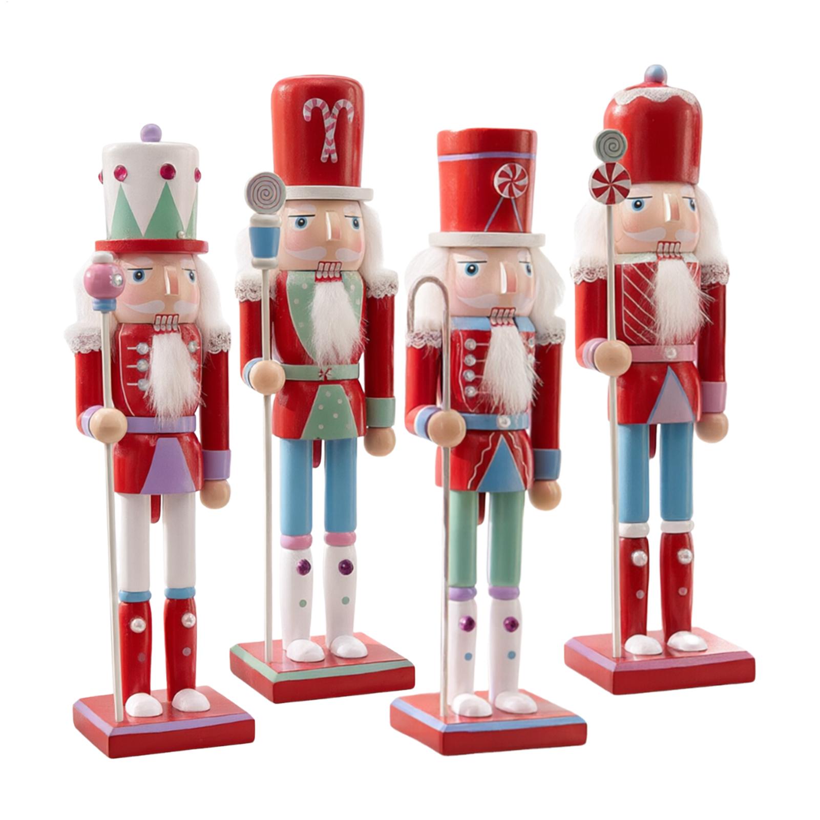 30cmのクリスマス・ナッツクラッカー兵士の木製人形。赤と金 - Nutcracker Figurine のレビューと価格