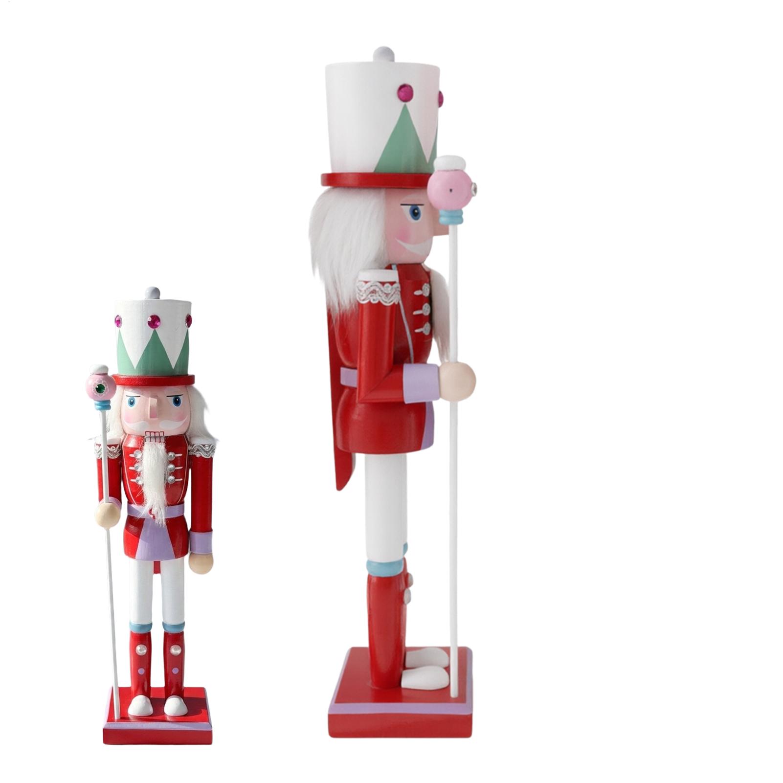 30cmのクリスマス・ナッツクラッカー兵士の木製人形。赤と金 - Nutcracker Figurine のレビューと価格
