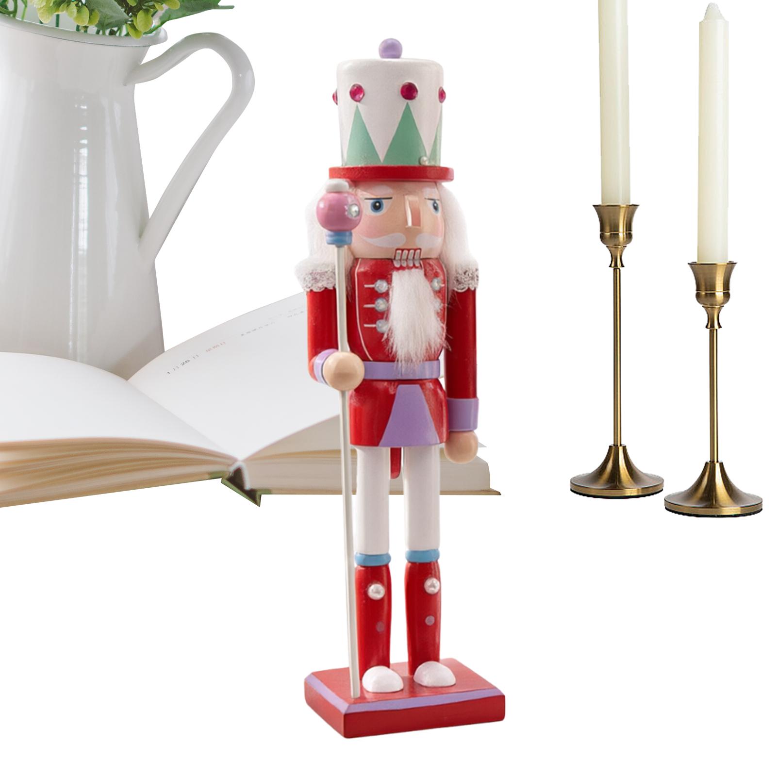 30cmのクリスマス・ナッツクラッカー兵士の木製人形。赤と金 - Nutcracker Figurine のレビューと価格