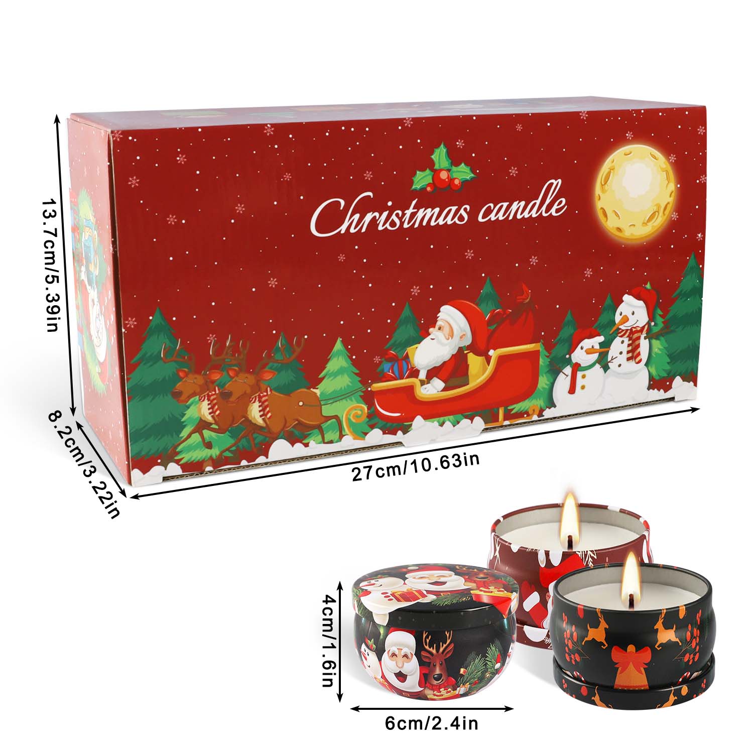 2.3インチ、16個入りクリスマス香りのキャンドルセット、高 - Holiday Candle Set のレビューと価格